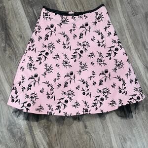 Y2K Speechless Pink & Black Velvet Floral Skirt